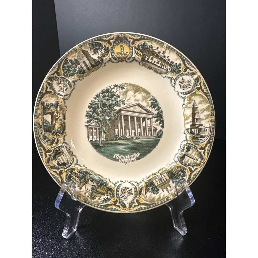 Vintage Virginia State Capitol Souvenir Plate 7.25" Capesco Collectors
